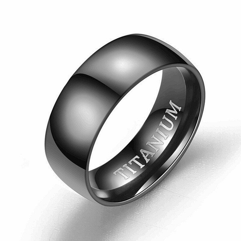 HOMOD Trendy Men's Black Titanium Ring Matte Finished Classic Engagement Anel Jewelry For Male Wedding Bands Hight Quality