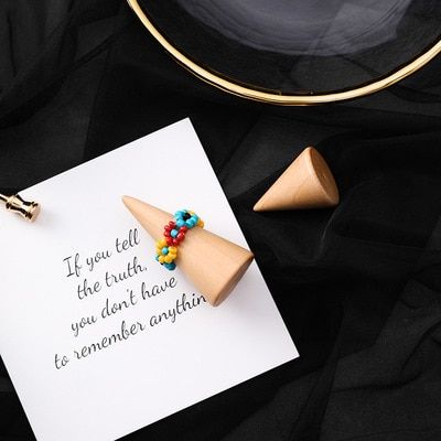 AOMU Fashion Trendy Korean Handmade Multi-color Transparent Acrylic Flowers Ring Women Girl Jewelry Stretch Weave Style Rings
