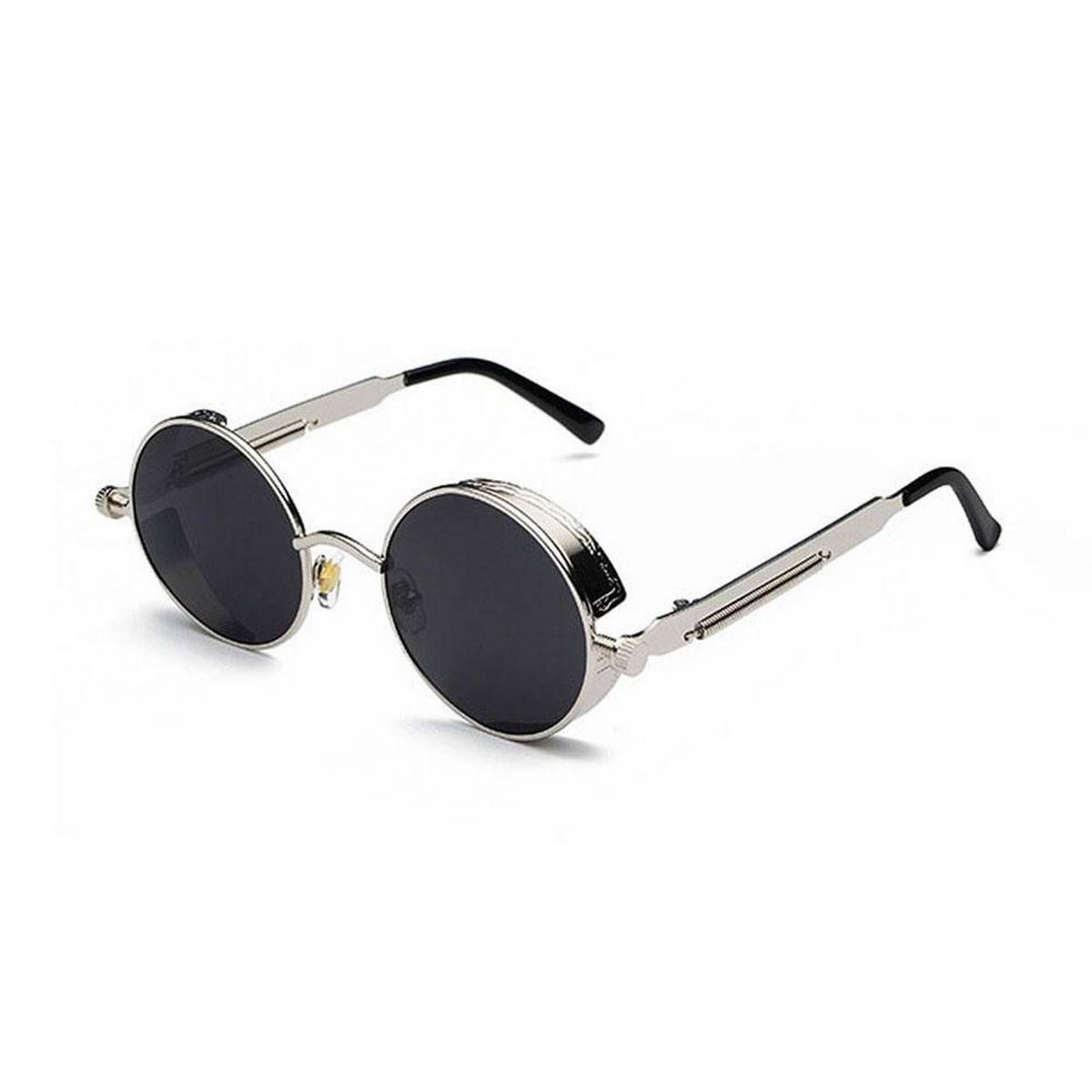 Gothic Steampunk Round Metal Sunglasses for Men Women Mirrored Circle Sun Glasses Brand Designer Retro Vintage Oculos UV400 sunglass