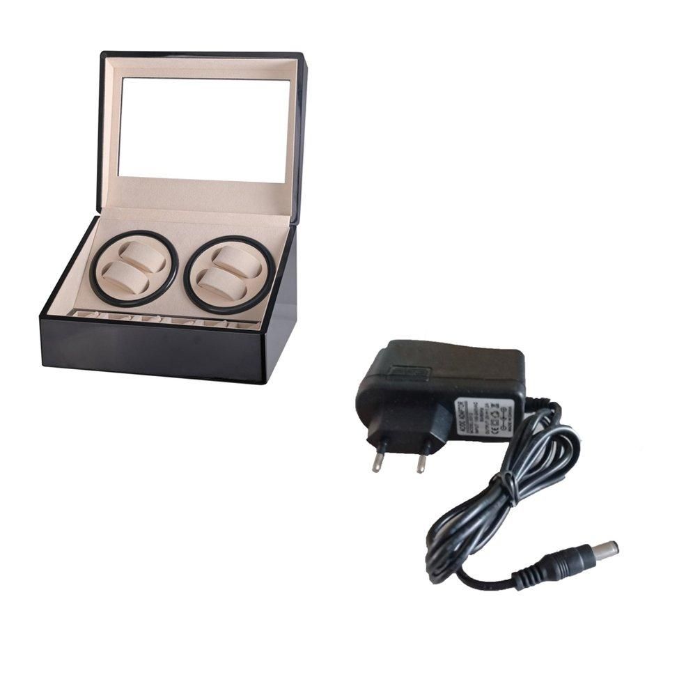 LALA Motor Shaker Watch Winder Holder Display 4+6 Black Mechanical Box