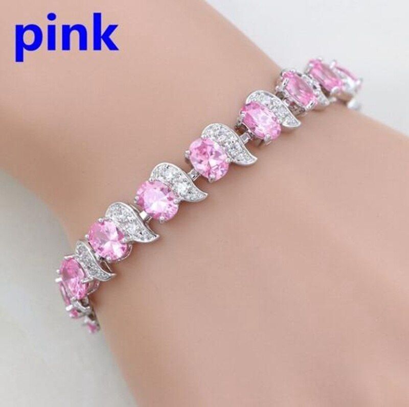 Natural Colorful Zircon Charm Bracelet for Women Engagement Wedding Jewelry