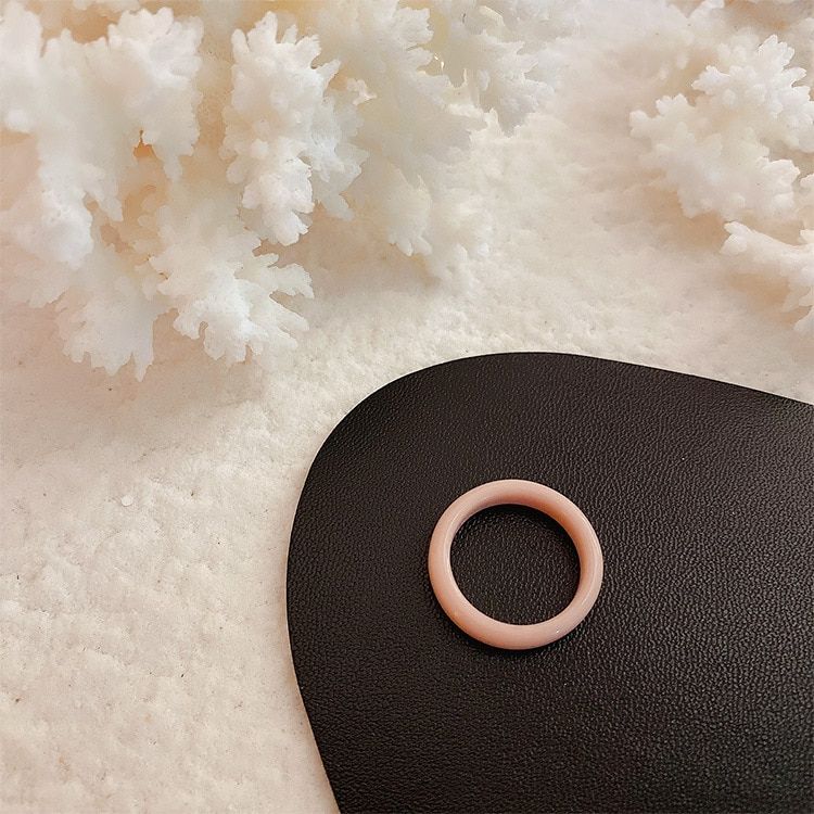 AOMU Ring Set Korea Candy Color Transparent Acrylic Geometric Round Rings for Women 2020 Fashion Morandi Color Rings Jewelry