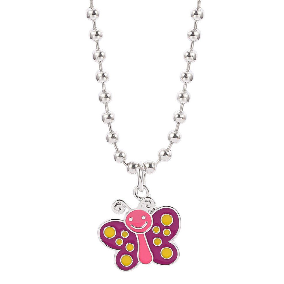Love Butterfly Necklace European And American Fashion Accessories Necklace-Pink