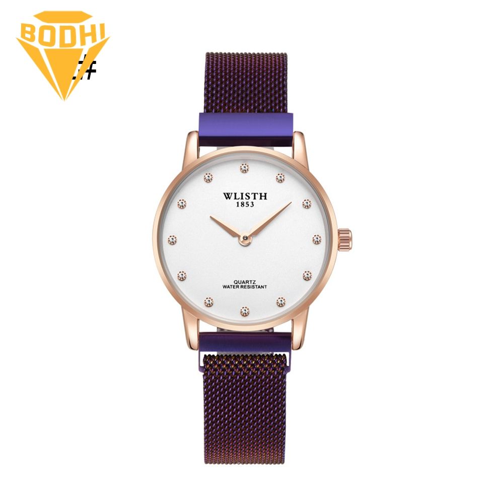 BODHI WLISTH Women Simple Waterproof Round Dial Analog Display Quartz Watch Gift