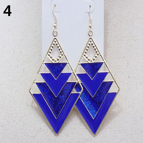 Women's Triangle Fir Shape Drop Ethnic Style Dangle Hook Earrings Party Jewelry