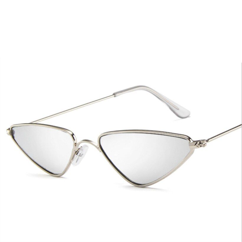 SilverSmall Sunglasses Women Fashion Vintage Black Red Sun Glasses Metal Retro Glasses for Men Brand Design Mirror Eyeglasses UV400