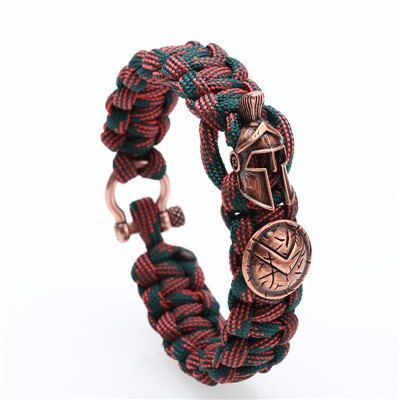 charm Bracelet Men Bracelet for women Spartan Helmet braided boho paracord Bracelets Skull Paracord Bracelets Pulseira Masculina
