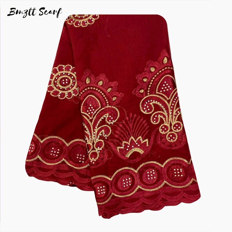 2020 Muslim Fashion Hijab Scarf Muslim Women Scarf Headscarves And Scarves Foulard Africain Cotton Embroidery BF-173