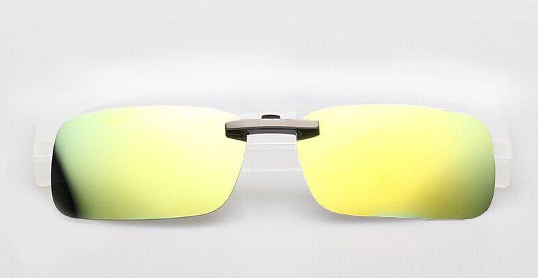 yellow for plateRunBird Mirrored Polarized Sunglasses Clip Driving Clip Men Coating Myopia Clip on Sun Glasses UV400 With Box Case sg095