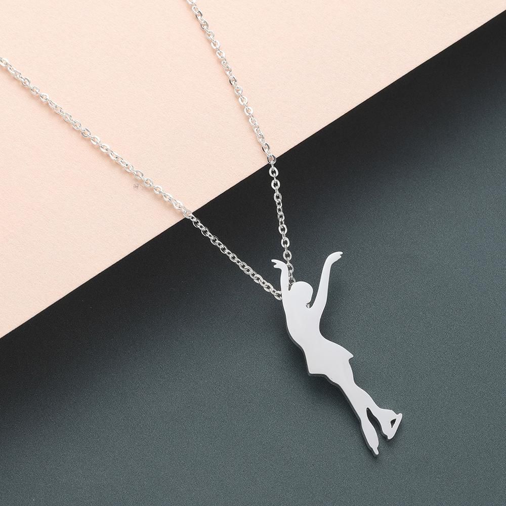Todorova Cute Hummingbird Horse Pendant Women Necklace Stainless Steel Jewelry Angel Phoenix Runner Skater Necklaces Collier