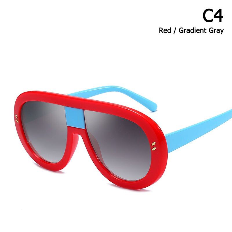 C4JackJad 2019 Fashion Women Oversized Shield Style Sunglasses Vintage Gradient Two Dots Brand Design Sun Glasses Oculos De Sol