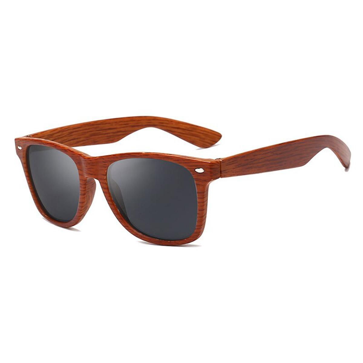 CoffeeHUHAITANG Luxury Brand Aviation Sunglasses Men Pilot Imitation Wood Sun Glasses Mens Retro Cool Designer Sunglass Shades For Man