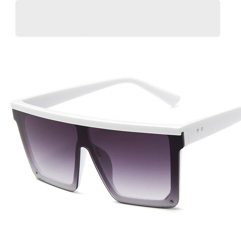 C14 white grayMen and women fashion trendy big frame conjoined sunglasses personality hot selling outdoor beach travel glasses wholesale