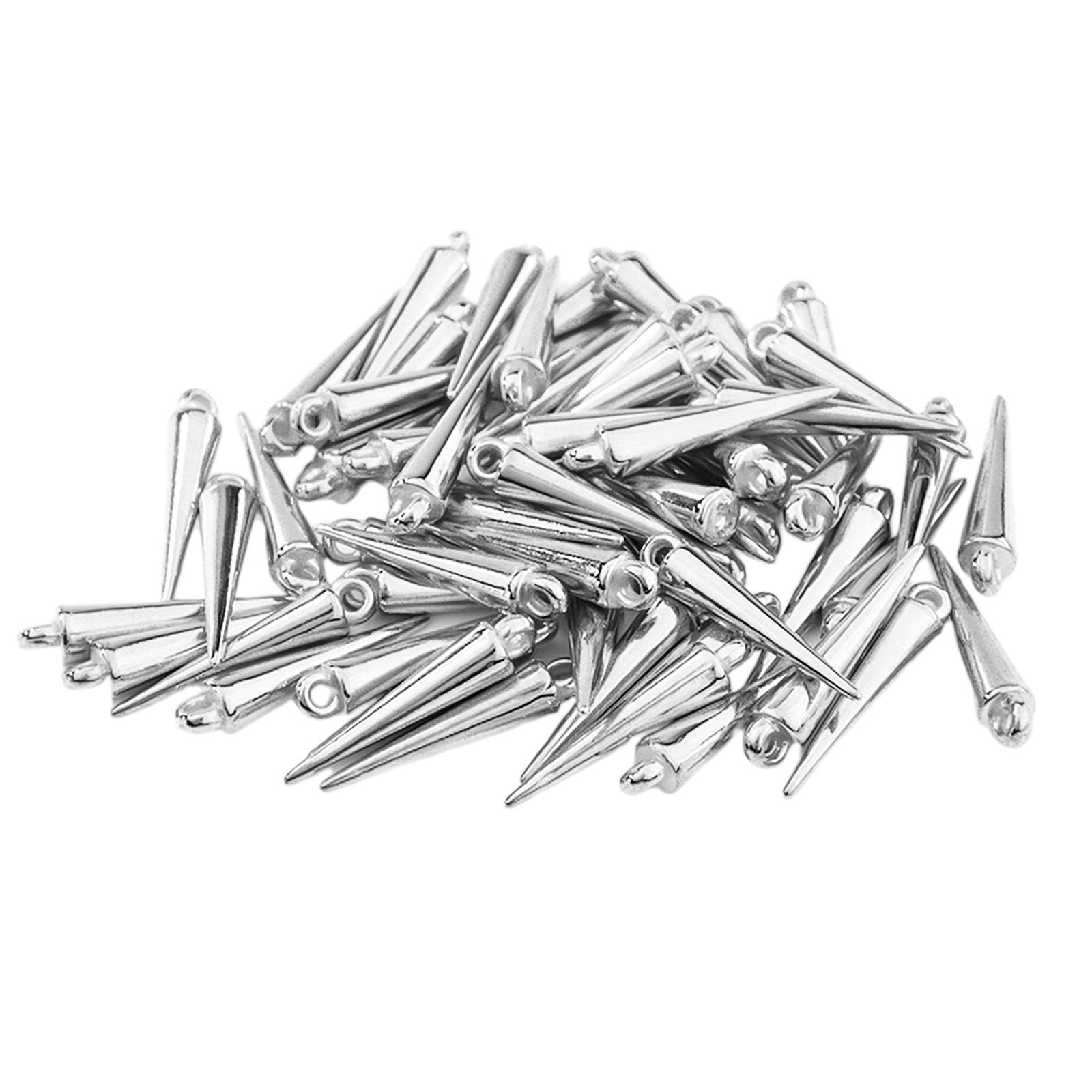 400x Spearhead Charms Pendants For DIY Jewelry Making White Silver
