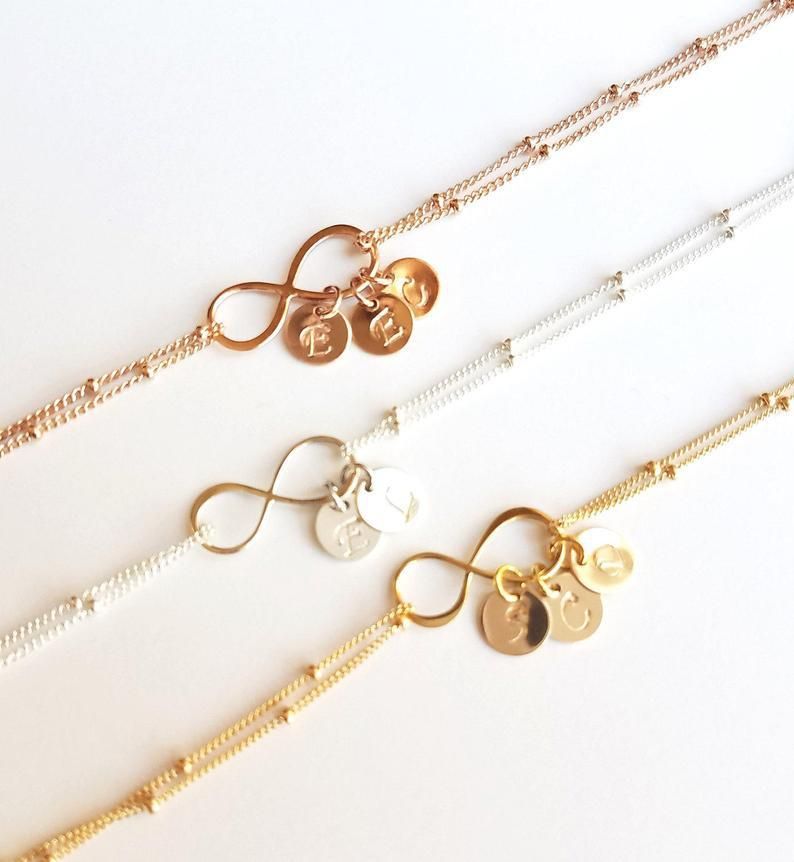 Infinity Love 26 Letter Bracelets & Bangles Disc Initial letter Bracelets Rose Gold Silver Color Couple Jewelry love gift
