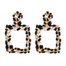 Bohemia Women Colorful Rhinestone Hollow Square Charm Statement Stud Earrings