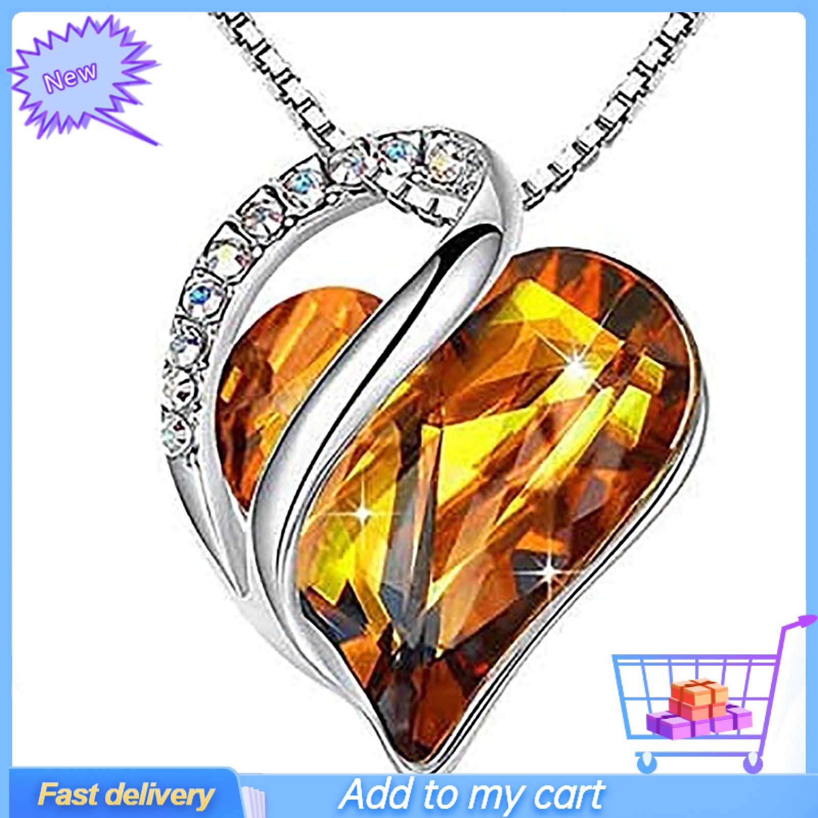 Delicate Design Metal Chain Women Necklace Adjustable Geometry Heart Shape Shining Pendant Necklace Jewelry Accessories