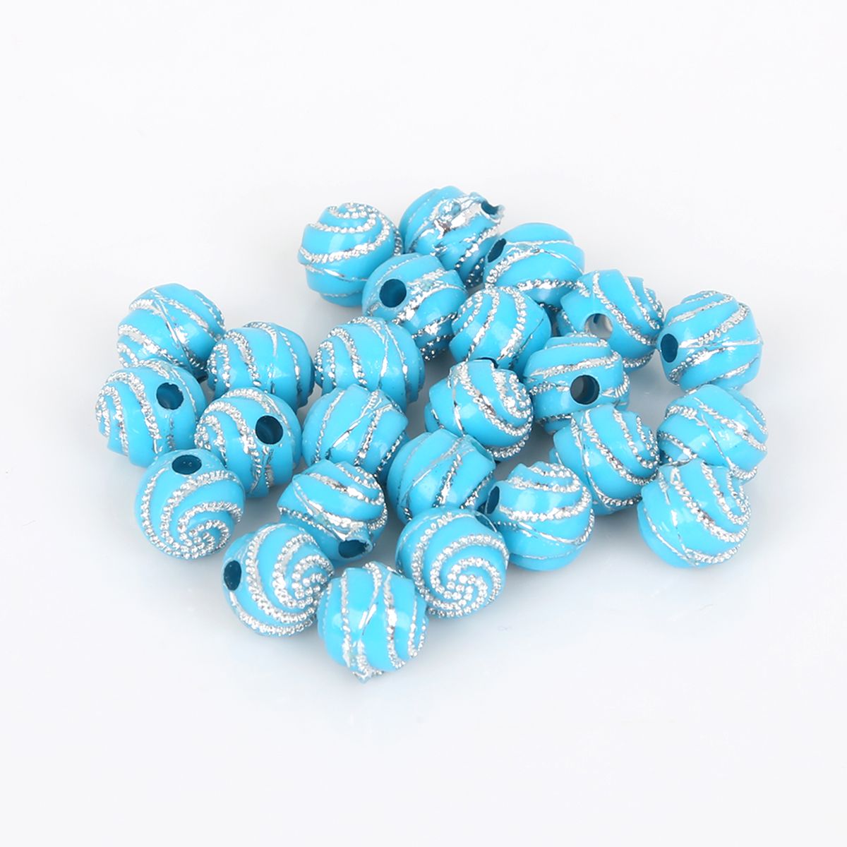 100Pcs/lot 8mm Screw Shiny Acrylic Round Ball Spacer Loose Beads For Jewelry Making DIY Bracelet Necklace Accessories