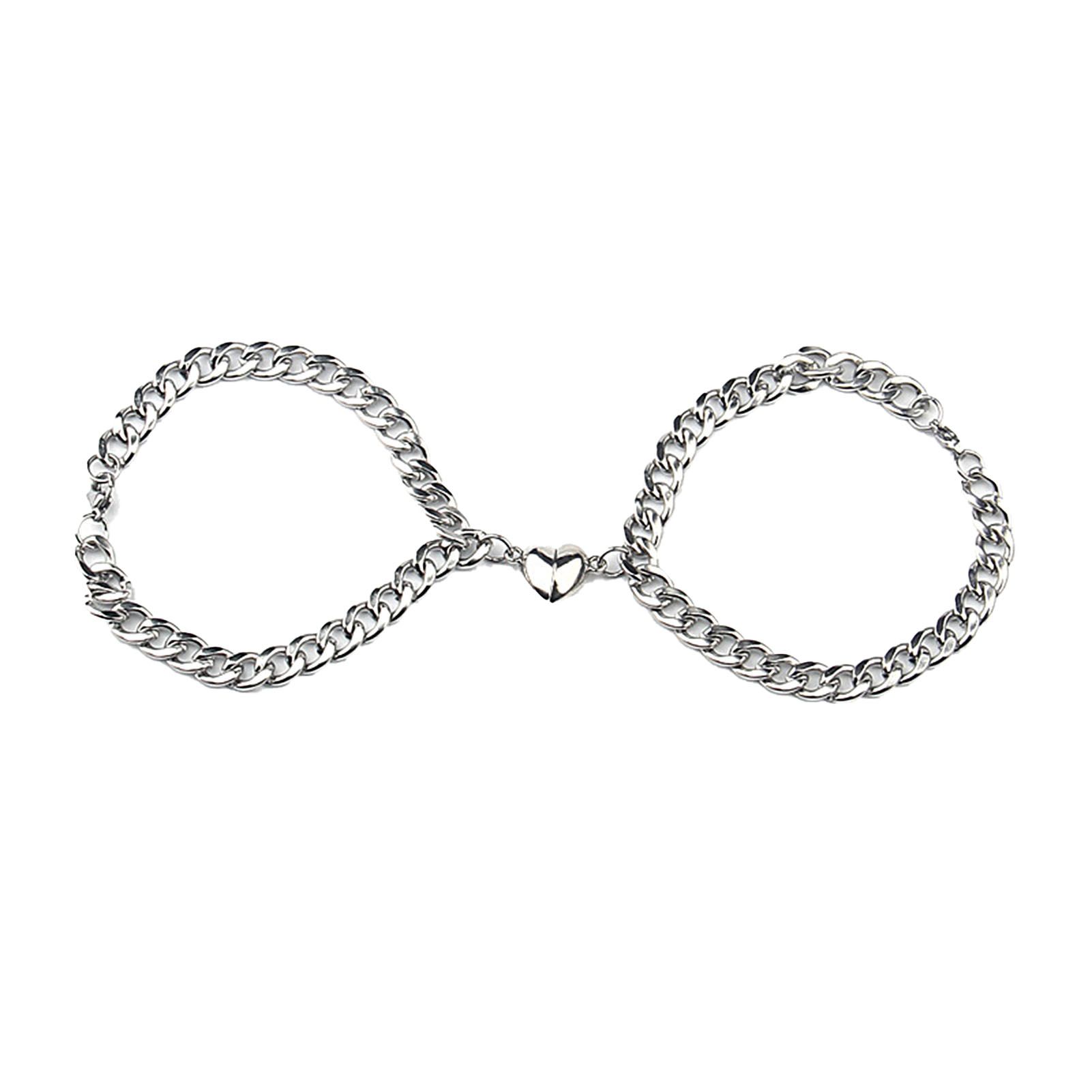 Stylish Bracelets Durable Half Heart Matching Couple Bangles