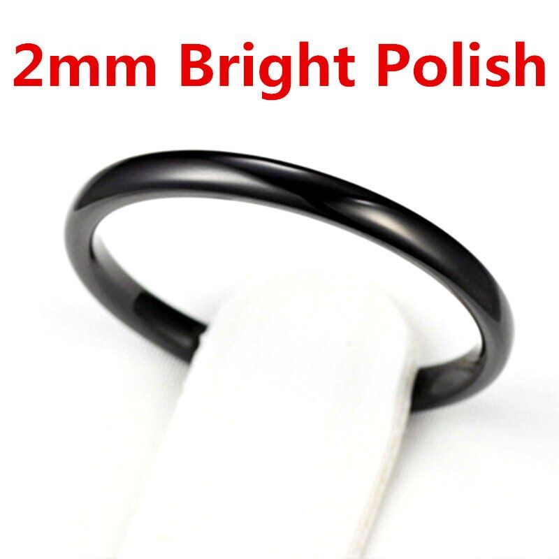 2mm Black 316L Stainless Steel Rings For Men and Woman Fashion Tail Ring