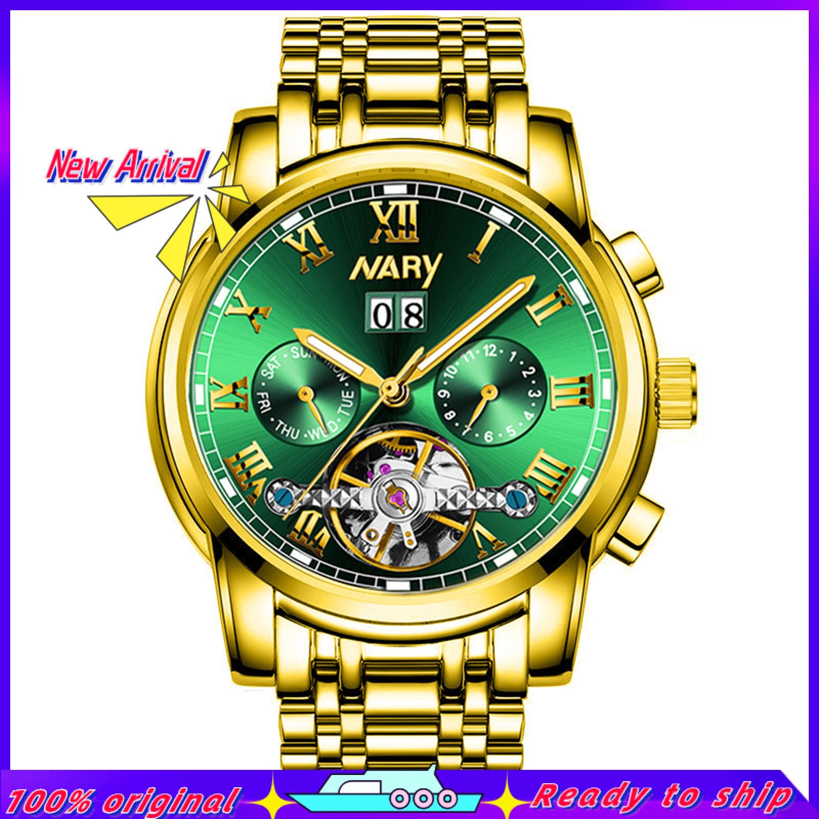 Watch Automatic Hollow Out Waterproof Luminous Wristwatch for Dating