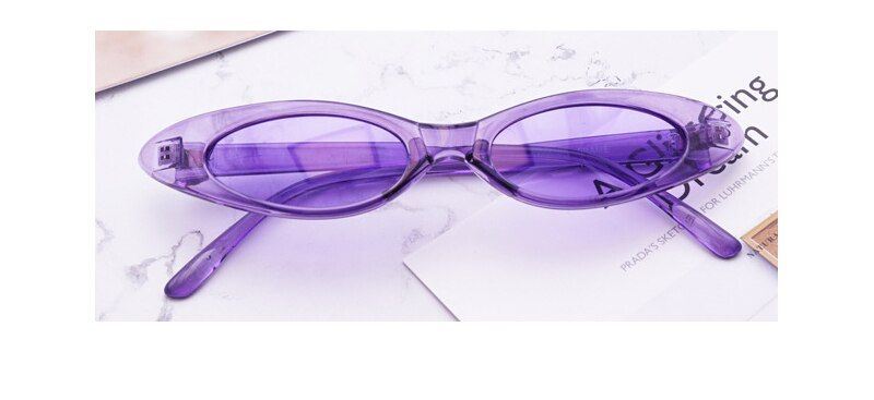 Purple Frame PurpleNew Fashion Small Round Sunglasses Women Brand Vintage Eyeglasses Metal Frame HD UV400 Lens Sun Glasses Shades Eyewear 1453T