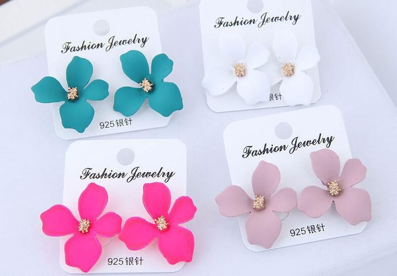Flower earrings personality all-match long temperament earrings earrings earrings women's jewelry for women low price