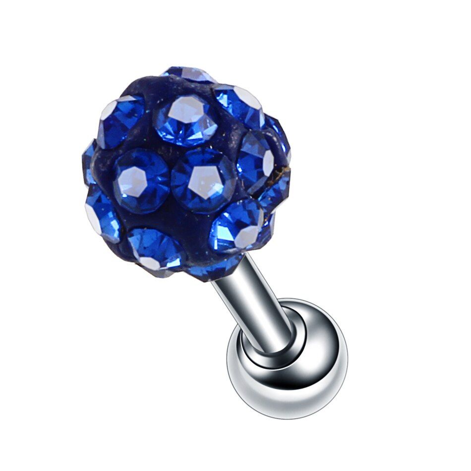 1PC Fashion Steel Ear Cartilage Helix Tragus Barbell Bar Ear Stud Opal Crystal Flower Earrings Creative Gift Sexy Piercing 14G