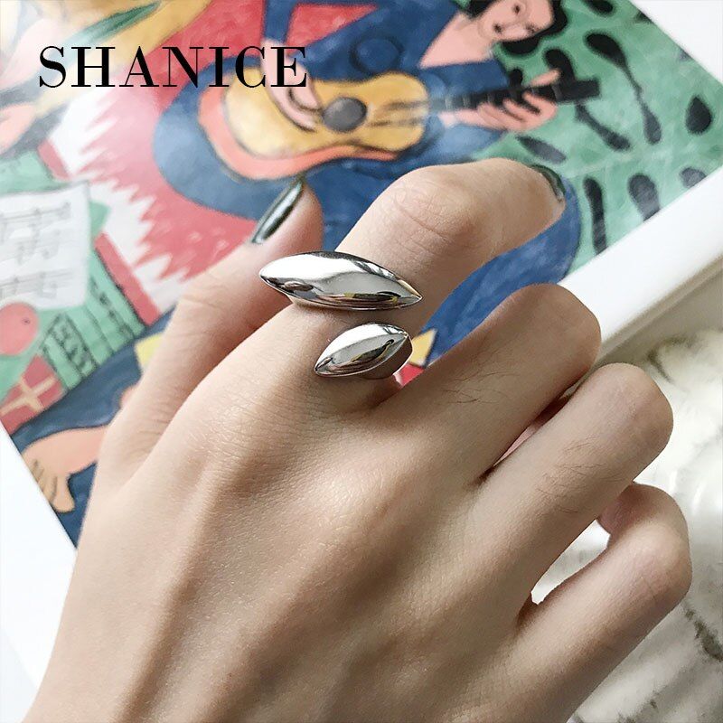 925 Sterling Silver Open Ring Antique Geometric Smooth Surface Rings for Women Surfer Midi Ring Knuckle Surf Rings Party Punk
