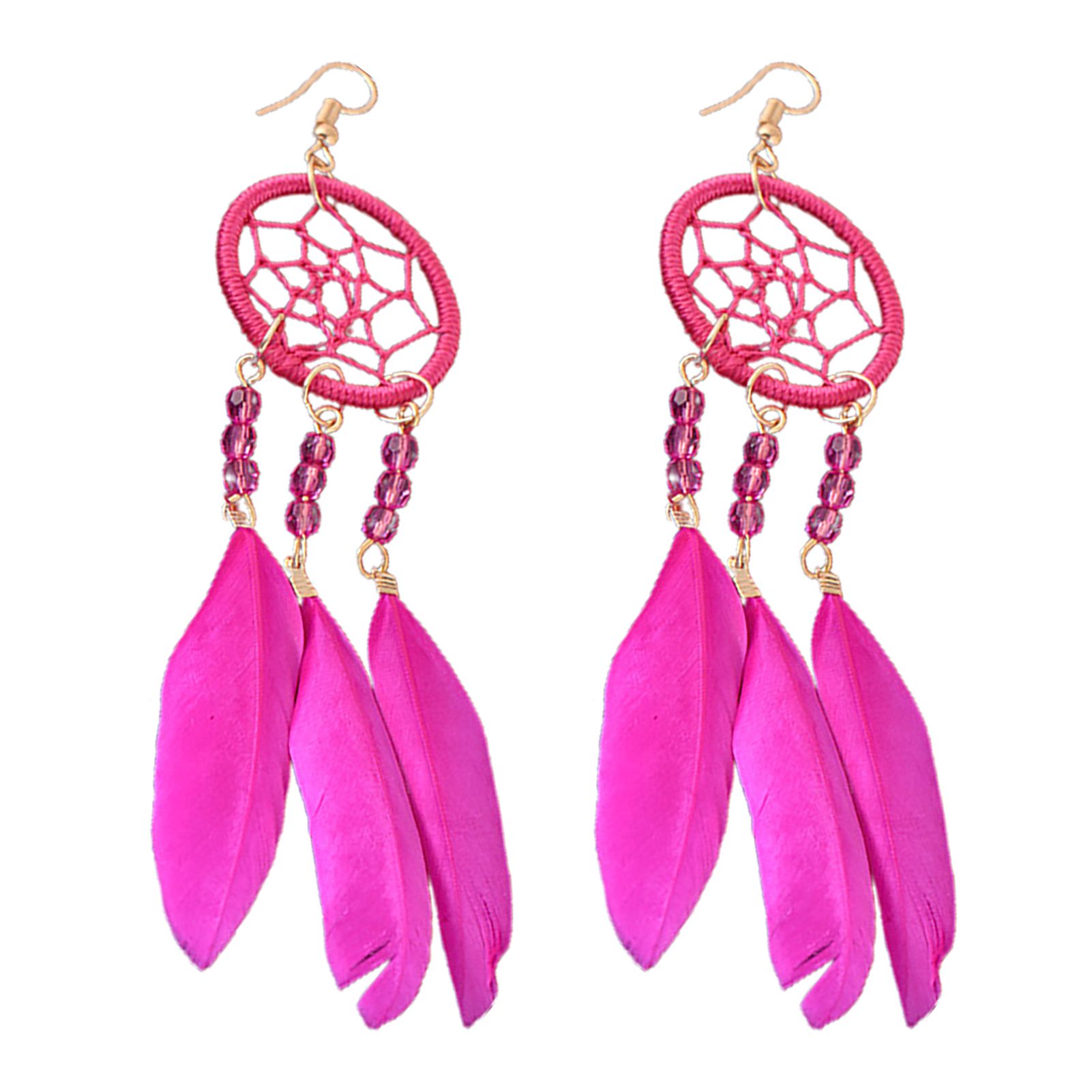 Women Earrings Hollow Out Women Bohemia Feather Dangle Earrings