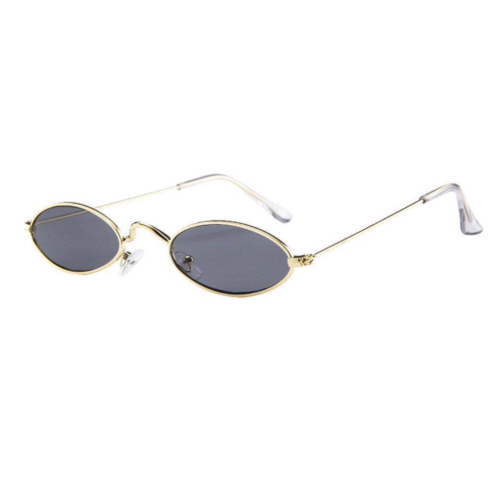 ERetro Small Oval Sunglasses Women Vintage Brand Shades Black Red Metal Color Sun Glasses For Female Fashion Designer Lunette