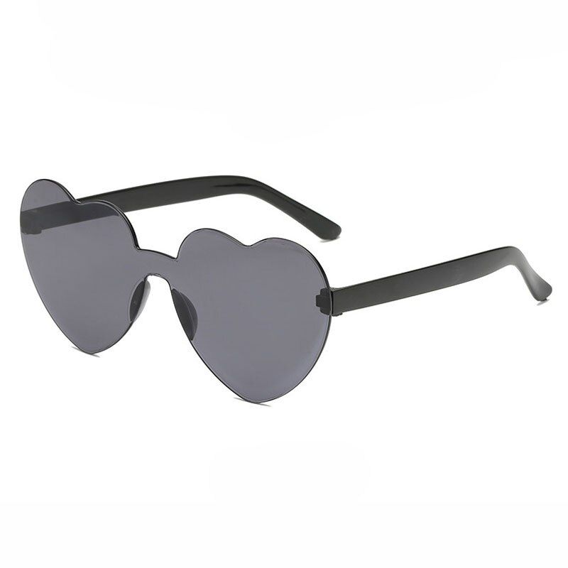 10NEW Love Heart Shaped Sunglasses Women Rimless Frame Tint Clear Lens Colorful Sunglasses Red Pink Yellow Shades