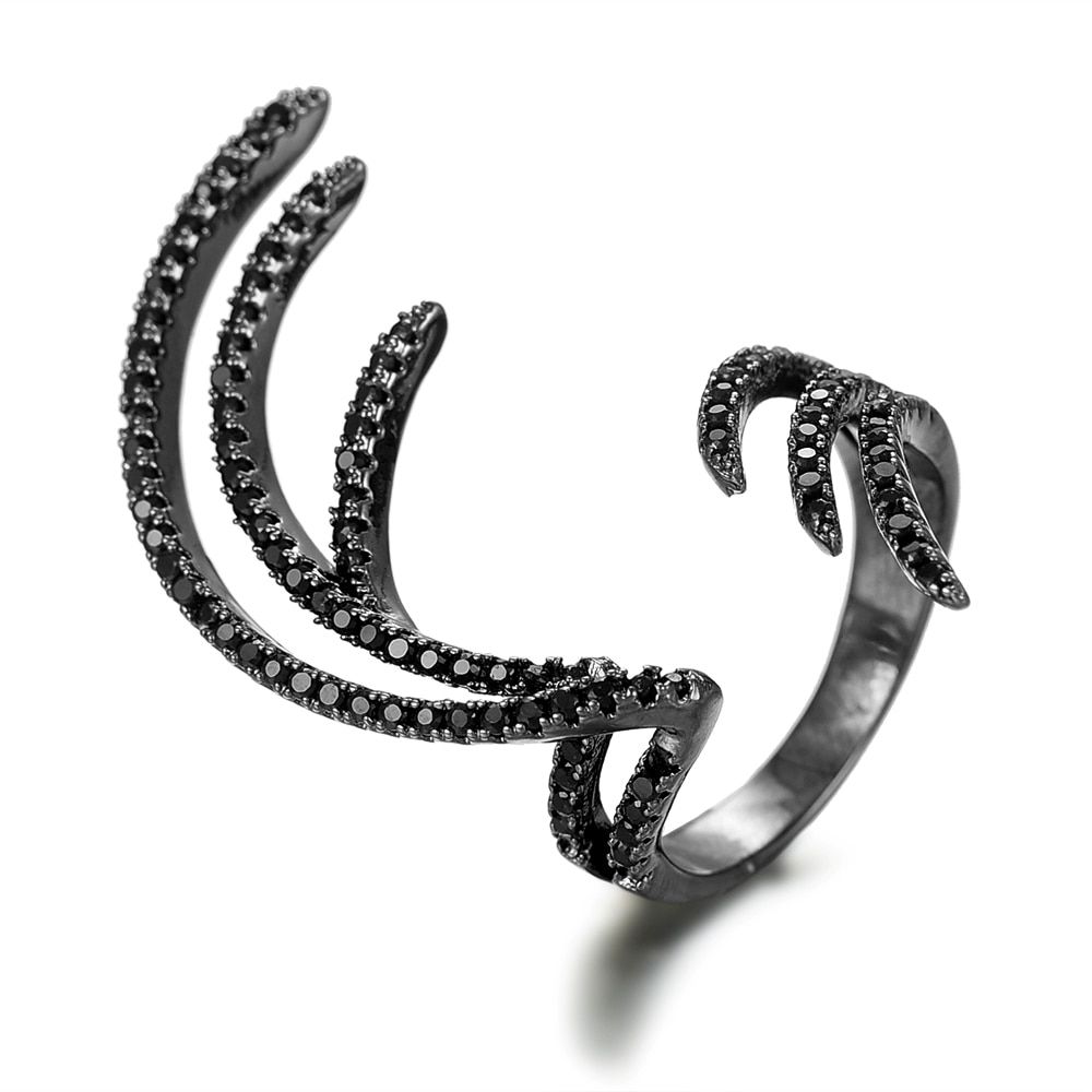 GODKI 2019 Charm Trendy Angel Wing Statement Stacks Rings for Women Cubic Zircon Finger Rings Beads Ring Boho Beach Jewelry