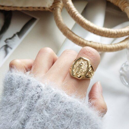 925 Sterling Silver Vintage Thai Silver Saint Medals Traditional Catholic Saint Rings Christian Jewelry Cross Ring Retro Coins