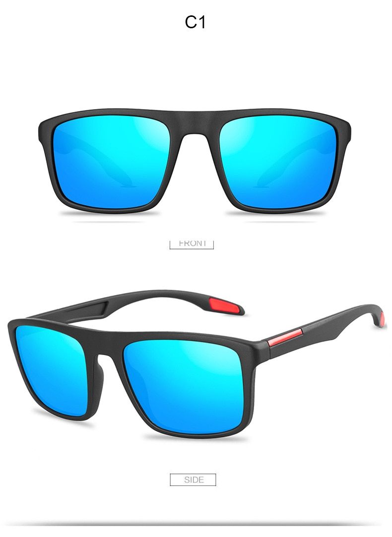 Fashion Men larized Sunglasses  Designer Women Retro Classic Vintage Driving Gradient Male Sun Glasses UV400 Oculos-Black Blue