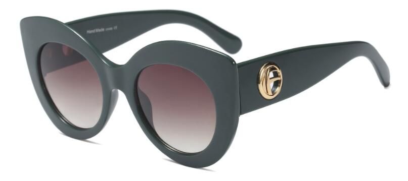 C3 Green frameFashion Cat Eye Sunglasses Women Designer Inspired Oversized Oculos Vintage Cateye Black Glasses Brand Shades Pink Frame 2020