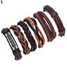 6Pcs/Set Men Vintage Punk Braided Faux Leather Multilayer Handmade Brelet Set