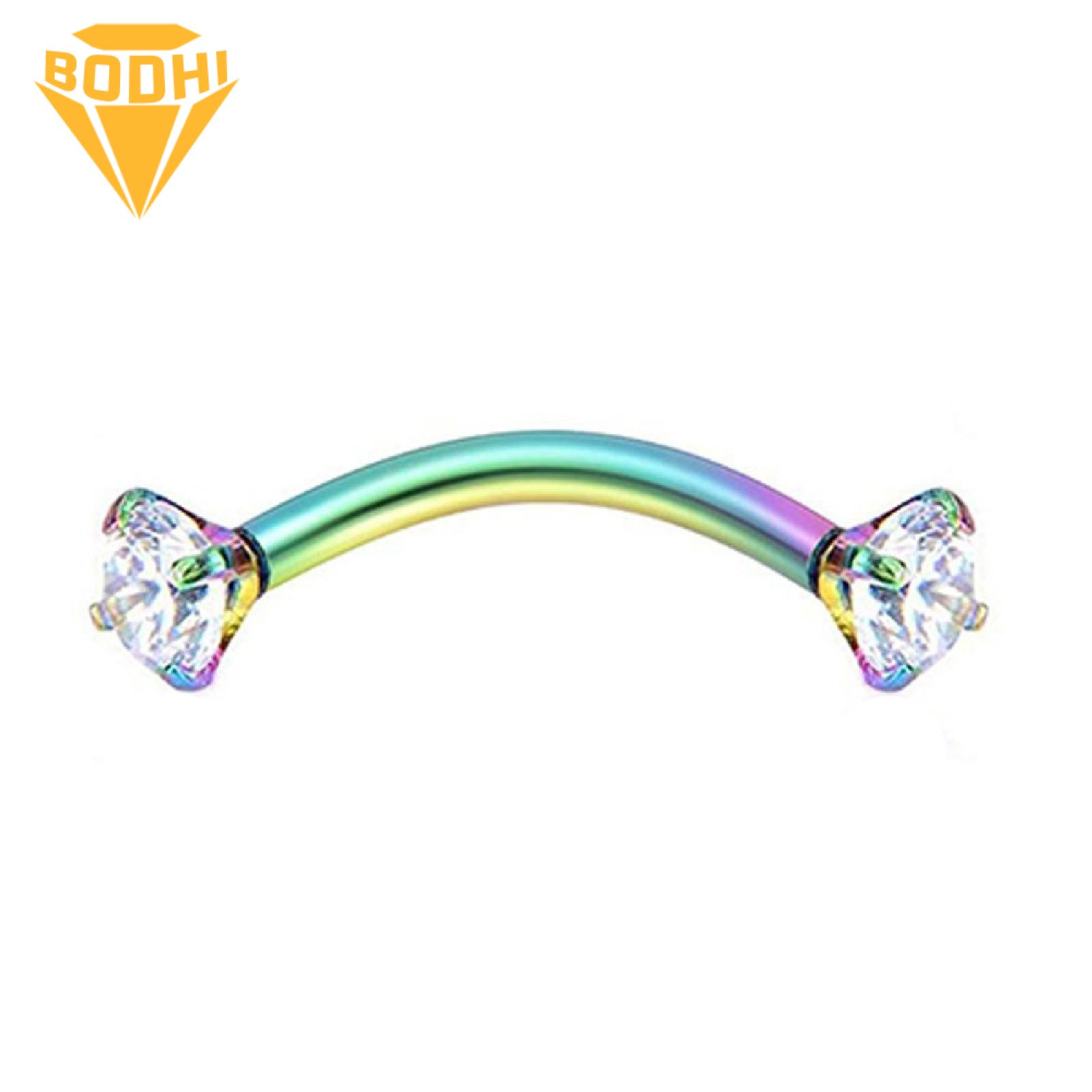 Eyebrow Ring Cubic Zirconia Wear-resistant Steel Body Piercing Jewelry Barbell for Women