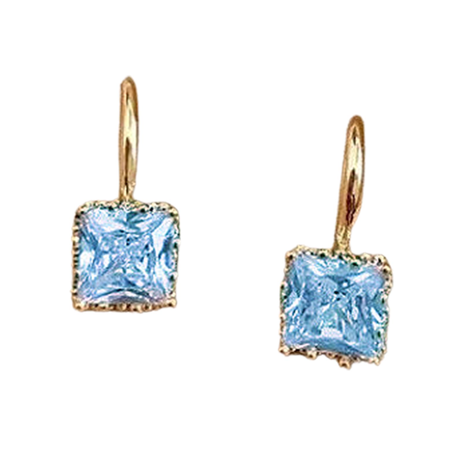 Ear Studs Square Shape Fashion Appearance Sparkling Ear Studs