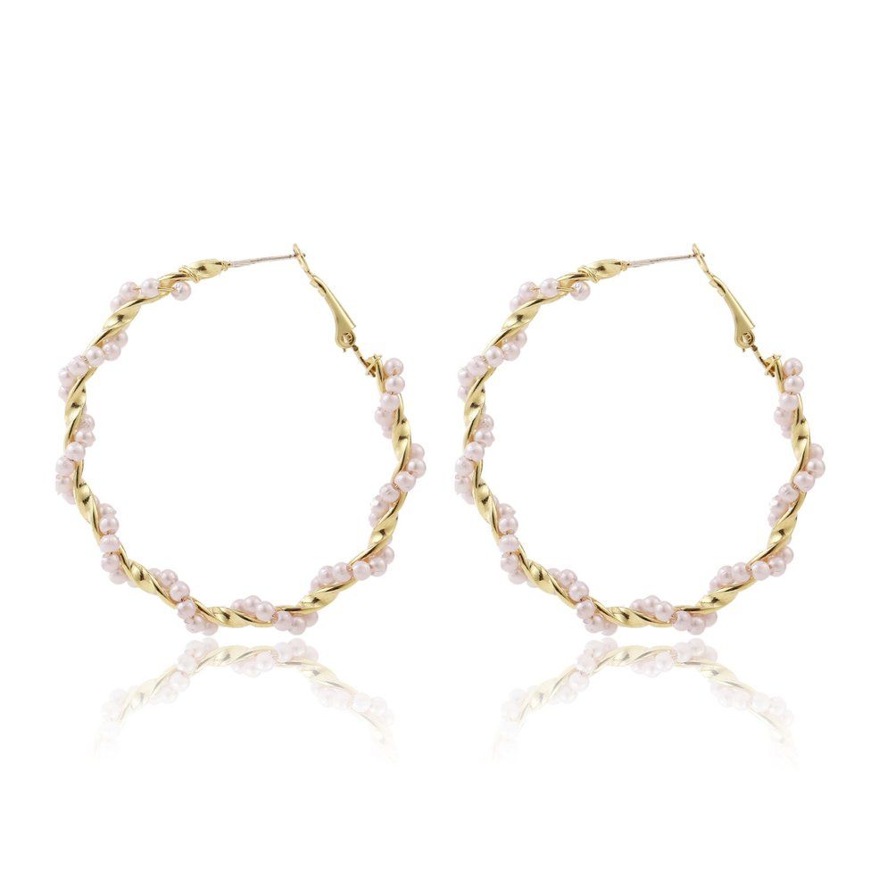 Twisted Pearl Earrings Chain Round Earrings Fashion Earrings Womens Jewelry