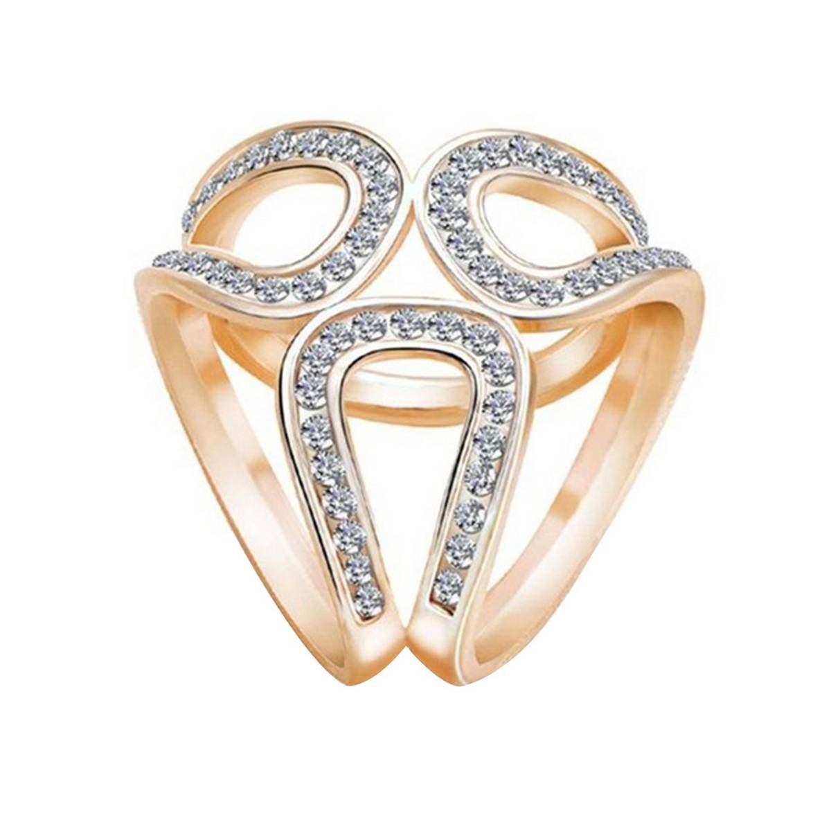 Women Rhinestone Inlaid Three-ring Shawl Brooch Pin Jewelry