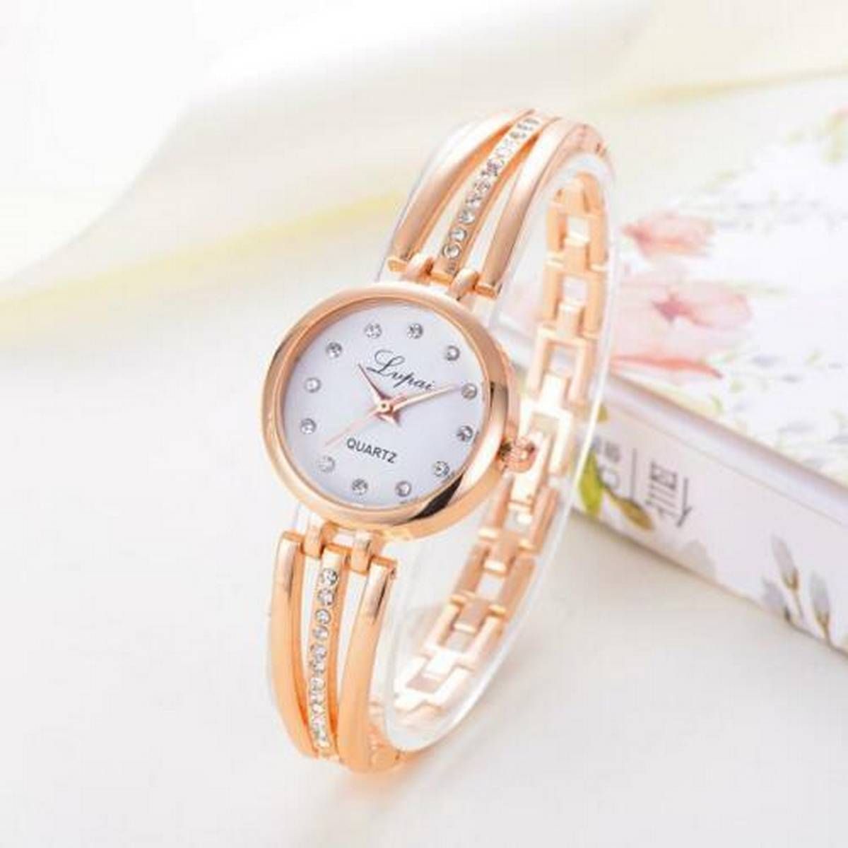 Fashion Ladies Women'S Stainless Steel Rhinestone Quartz Wristwatch - Watch For Women