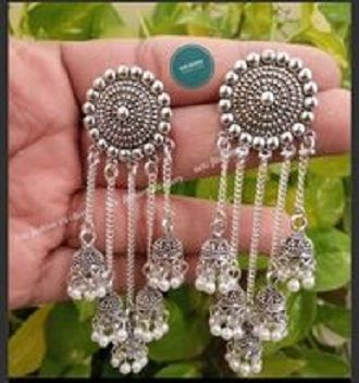 Indian Fashionable Trendy Earrings For Girl And Women Jumka Kaner Dull Star Shape