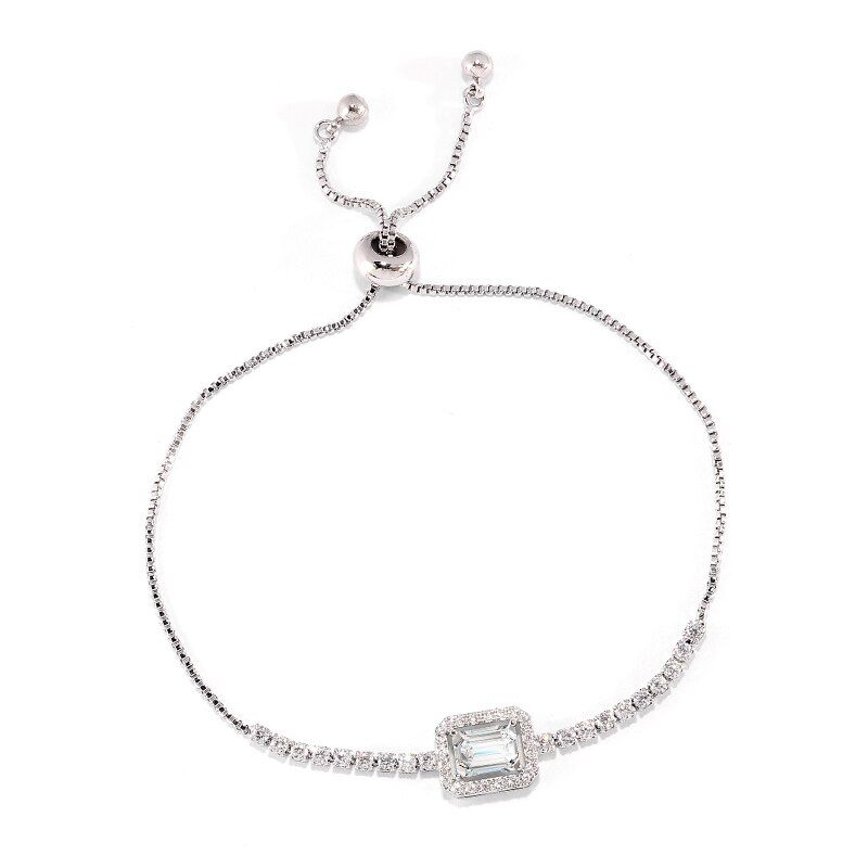 RAKOL Cute Blue Square Zirconia Yellow Adjustable Bracelet for Women Wedding Girl Birthday Gift Dress Accessories Jewelry RK224B