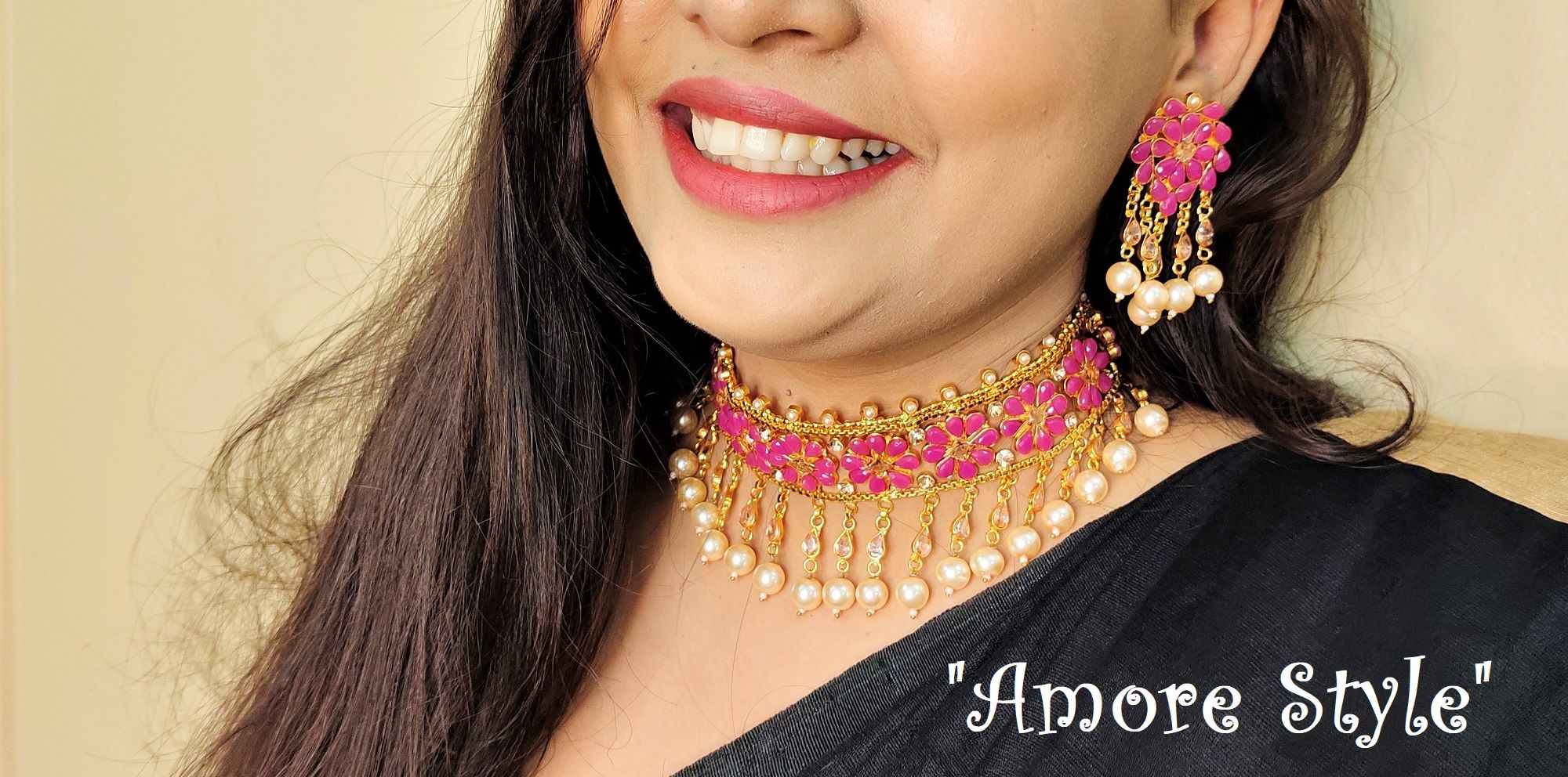 Fashionable Choker Necklace Jewellery Set for Girls and Women