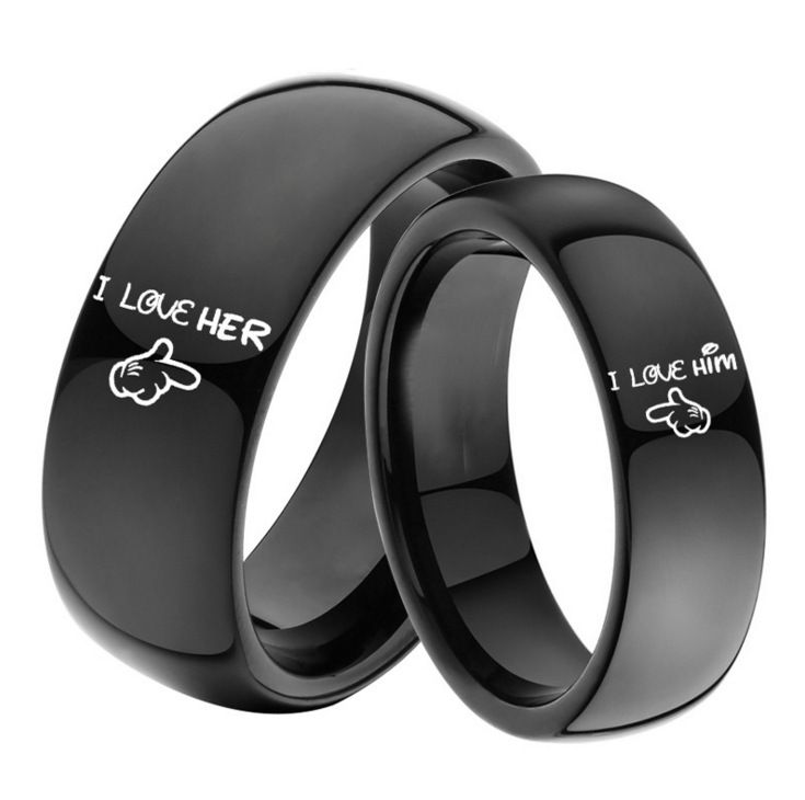 I love her and I love him couple ring titanium steel ring men and women jewelry - Ring For Girls