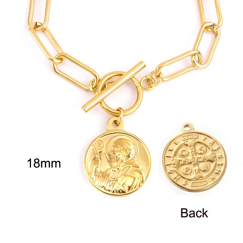 Stainless steel coin penny cent necklace for women Long O Choker Toggle collares Medal charms collares de moda Boho Collier gift