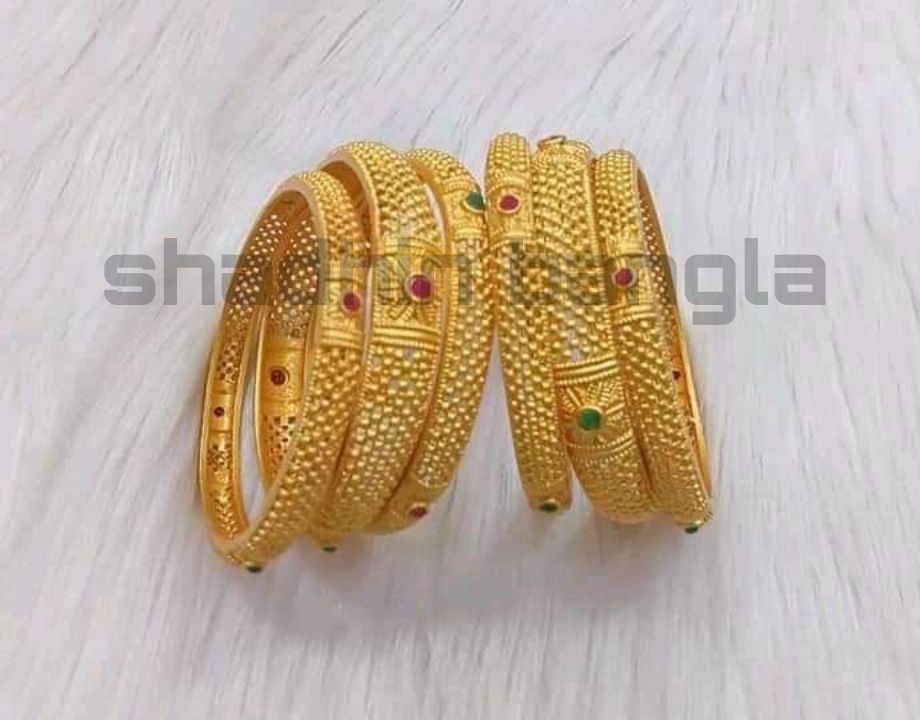Joupure Bangles Set OF 2 Pcs Matte Finish Gold Plated Bangles For Women