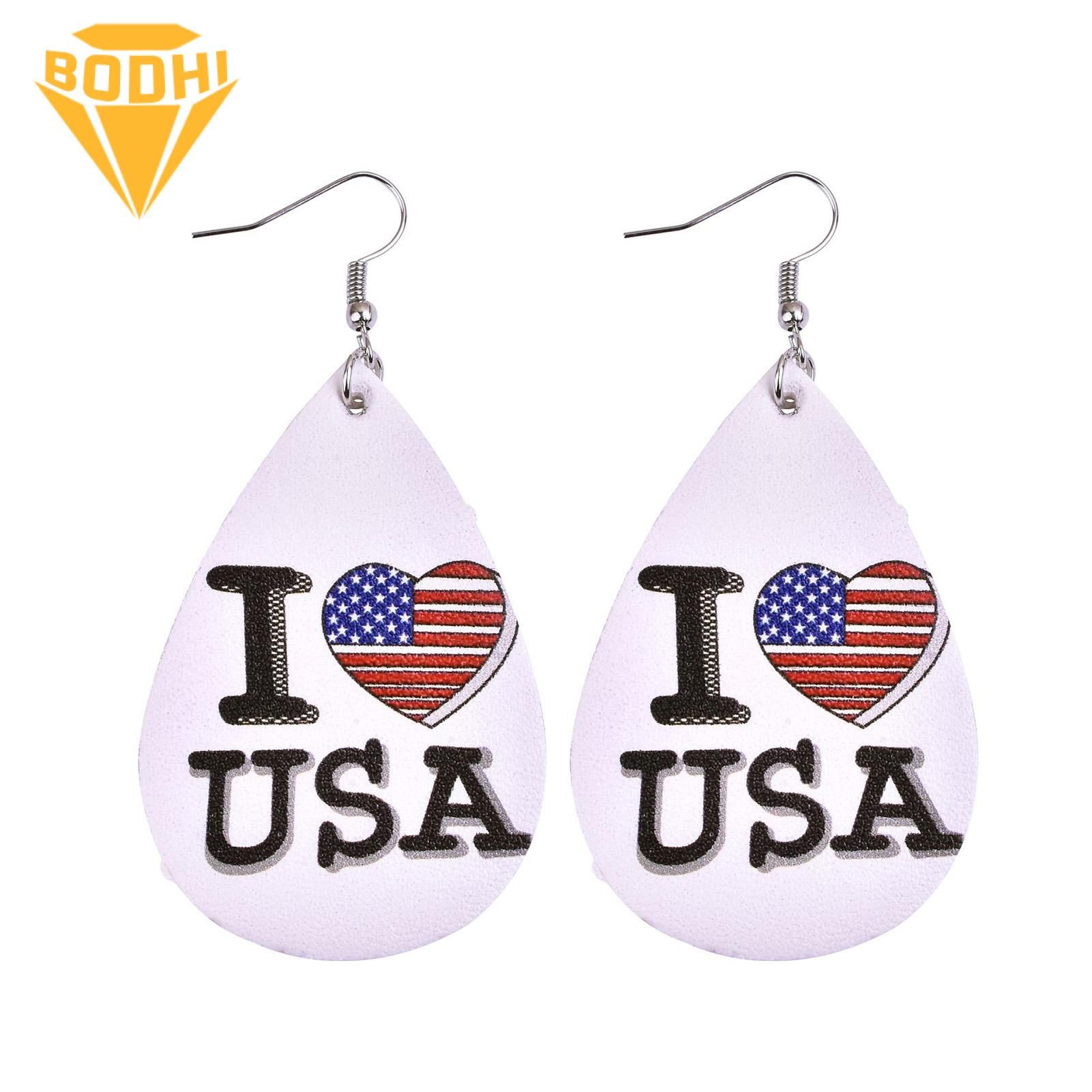 Drop Earring Patriotic American Flag Teardrop Patriotic Earring