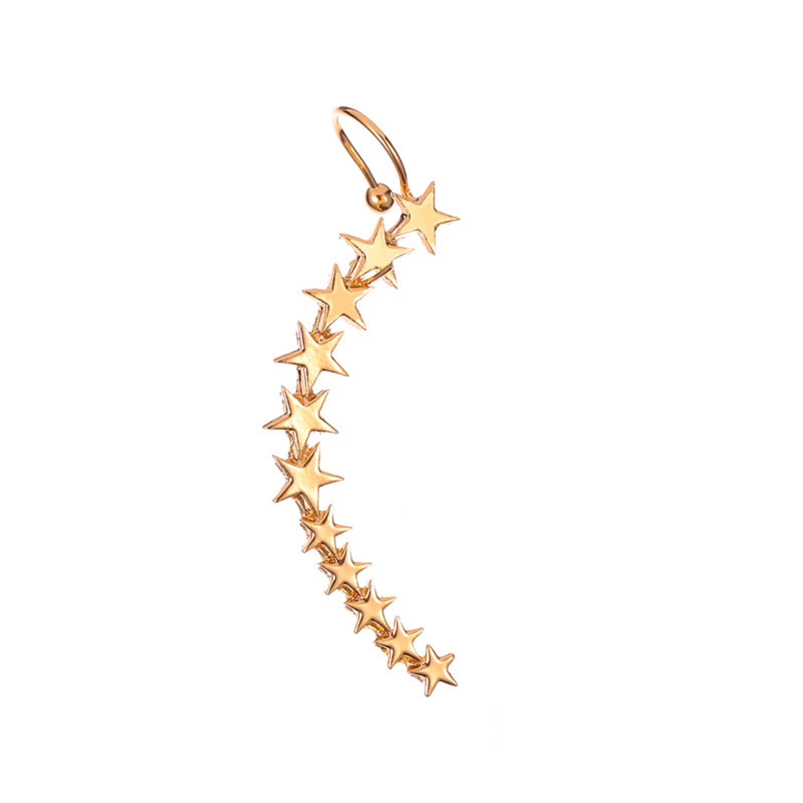 Women Ear Cuff Stars Vintage Five-pointed Stars Clip Earring